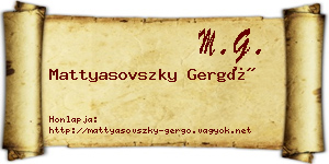 Mattyasovszky Gergő névjegykártya