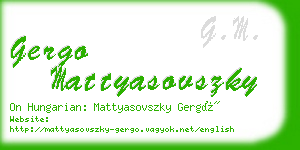 gergo mattyasovszky business card